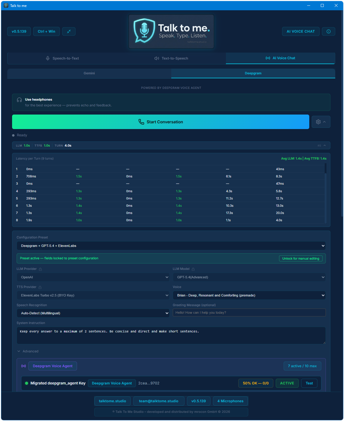 AI Voice Chat — Deepgram Voice Agent