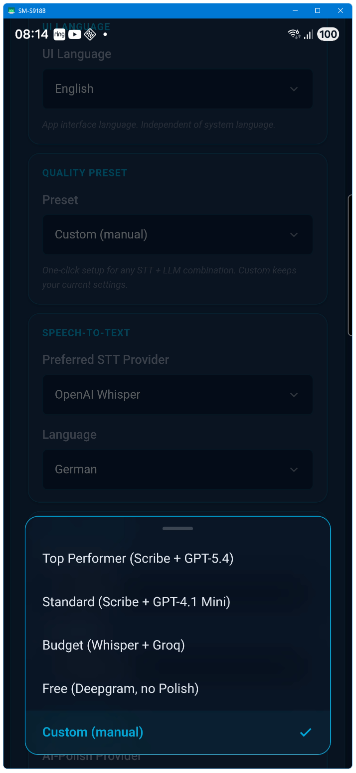 Quality Presets